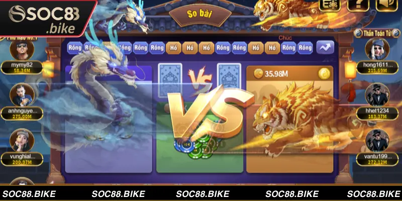 Rồng Hổ SOC88 - 5 Phút Nhập Môn, Ẵm Tài Lộc Đầy Túi Game rồng hổ có tỷ lệ thắng hấp dẫn